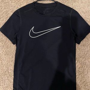 NWOT Nike Dri-Fit shirt - black w/ white lined Swoosh, Boys Large